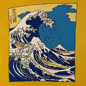 LA Hearts Yellow Japanese Wave T-Shirt